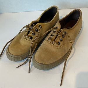 Keds Womens Leather Sneakers Lace Up Casual Tan Gum Sole Tennis Shoes Size 7.5